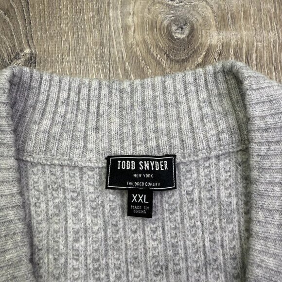 Todd Snyder Mens Gray Lambs Wool V-Neck Cricket Pullover Vest Sweater Size 2XL - Picture 5 of 11